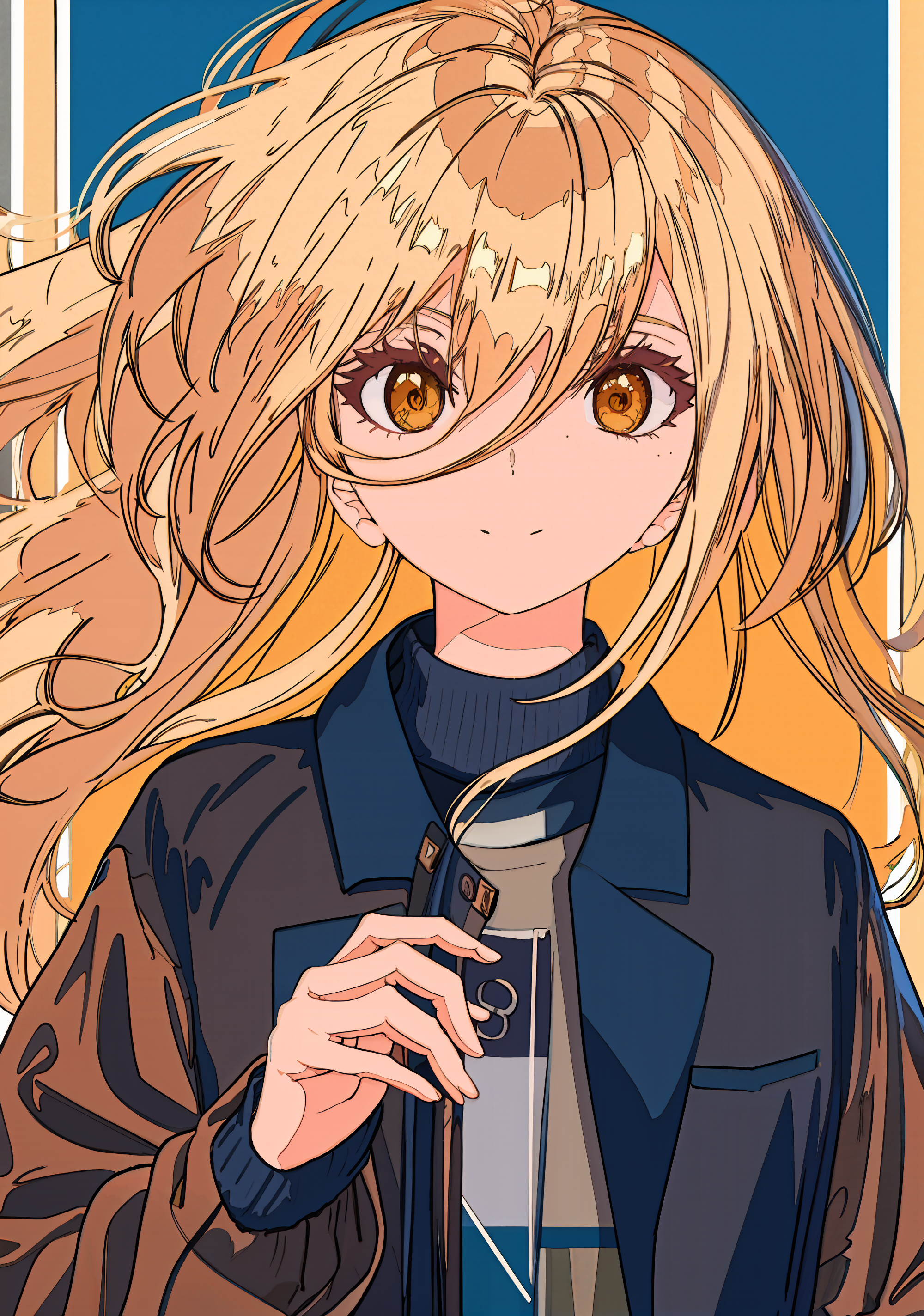 1238417-990388902-_lora_焦茶7-000010_1_1_lbw=ALL_1girl, long hair, solo, jacket, hair between eyes, brown hair, cloud, orange eyes, upper body, look.png